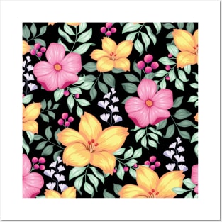 Colorful floral pattern Posters and Art